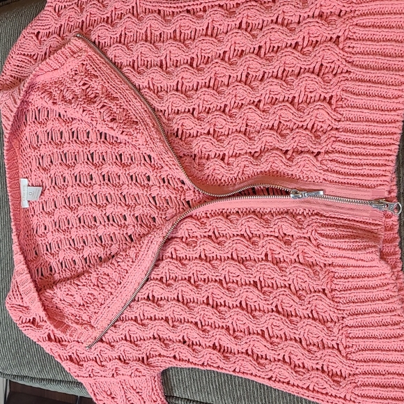 Chico's Open Knit Full Double Zip Sweater - Picture 12 of 13